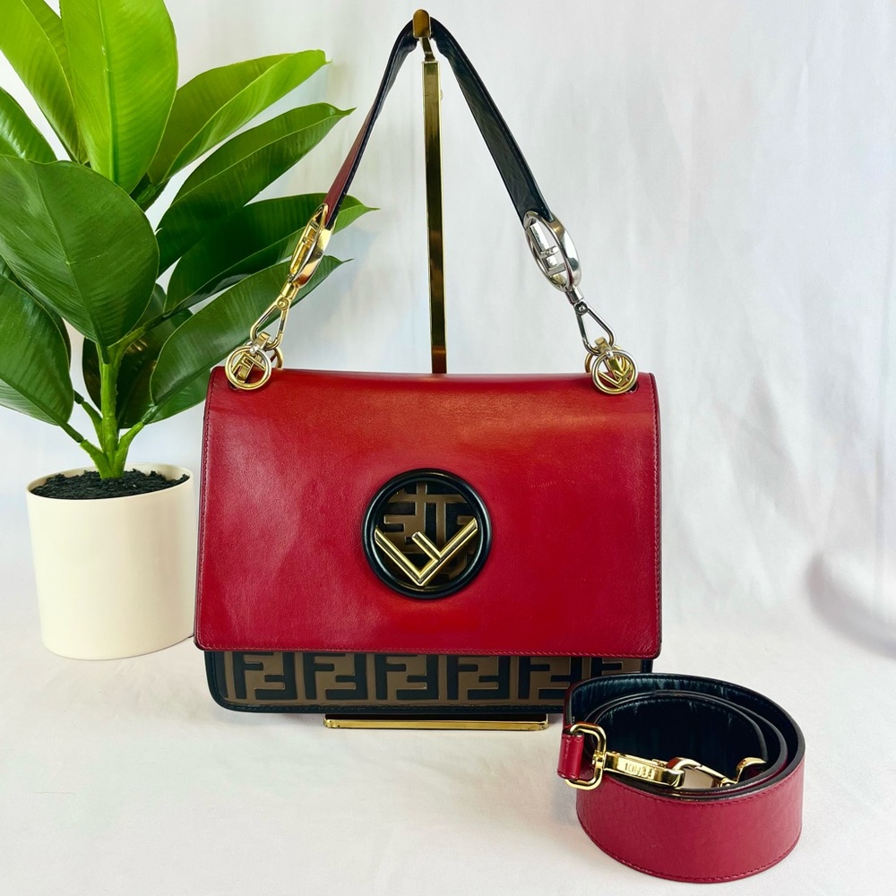 Fendi Red and Black Crossbody Bag